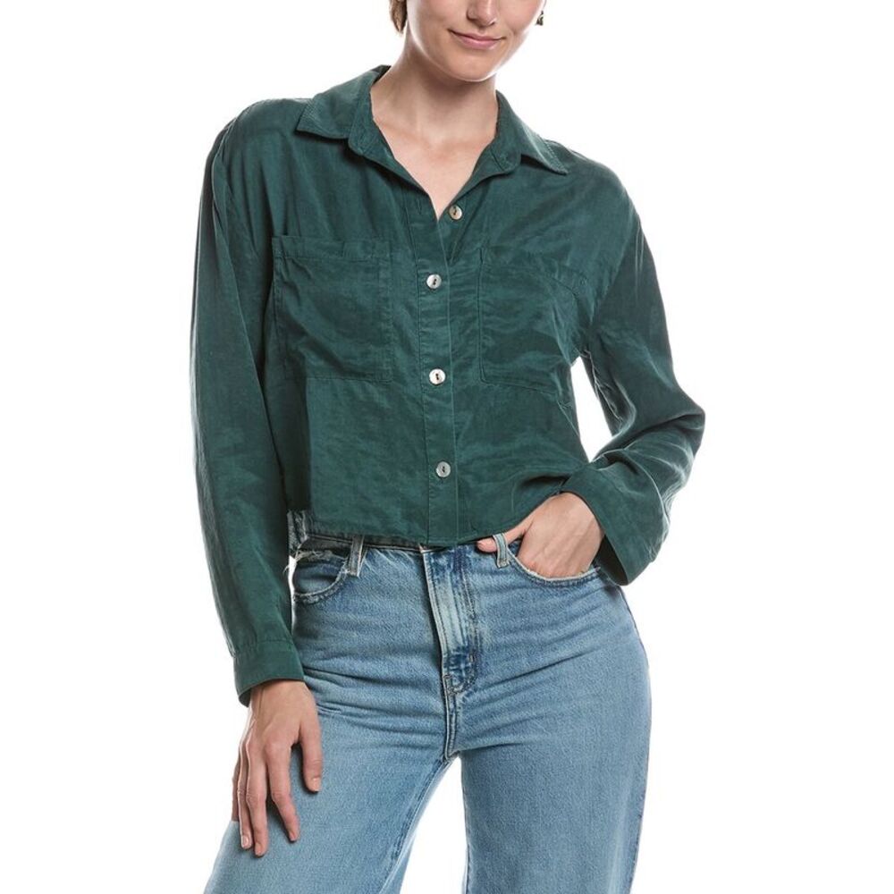 Bella Dahl Womens  Button Down Cropped Shirt